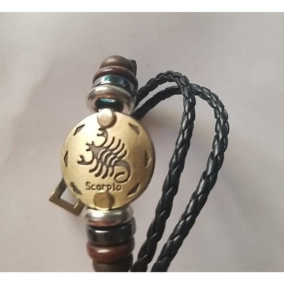 Constellation Sign Scorpio PU Leather Braided Bracelets Gift Women Multicolor - Picture 9 of 10